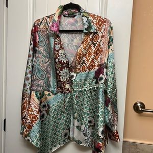 Zara multicoloured Top with drawstring at waist